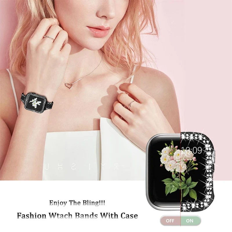Apple Watch Series 7 41mm Metall armband mit Hülle