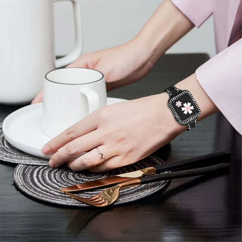 Apple Watch Series 7 41mm Metall armband mit Hülle