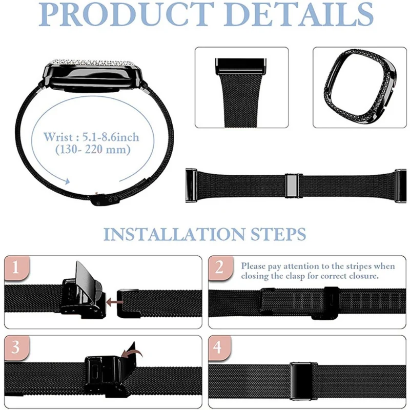 Fitbit Sense 1 / Fitbit Versa 3 Metall armband