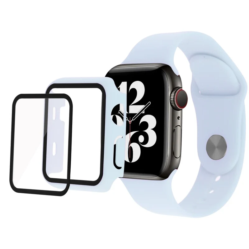 Apple Watch Series 7 45mm Plastik Hülle mit armband und Gehärtetes Glas