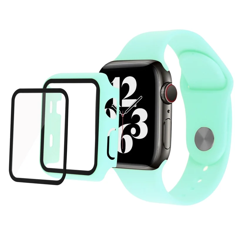 Apple Watch Series 7 45mm Plastik Hülle mit armband und Gehärtetes Glas