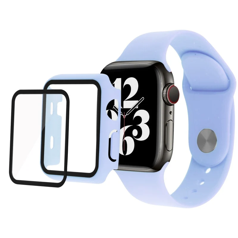 Apple Watch Series 7 45mm Plastik Hülle mit armband und Gehärtetes Glas