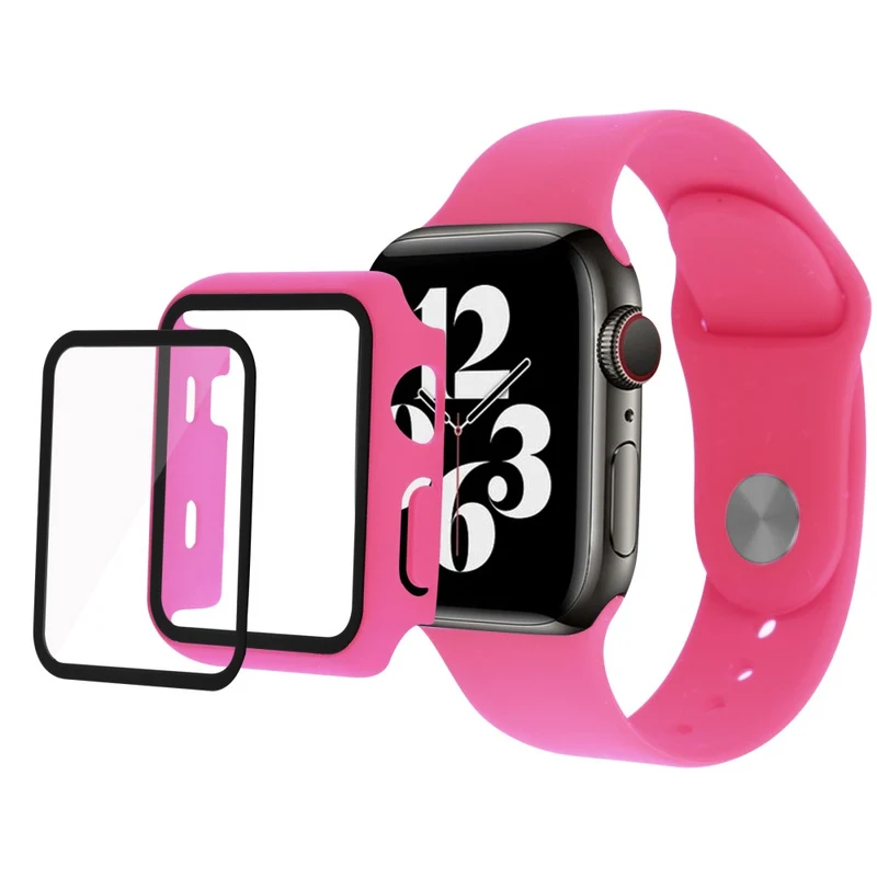 Apple Watch Series 7 45mm Plastik Hülle mit armband und Gehärtetes Glas