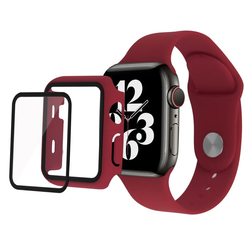 Apple Watch Series 7 41mm Silikon / TPU Hülle mit armband und Gehärtetes Glas