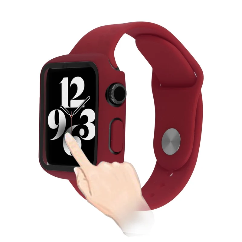 Apple Watch Series 7 41mm Silikon / TPU Hülle mit armband und Gehärtetes Glas