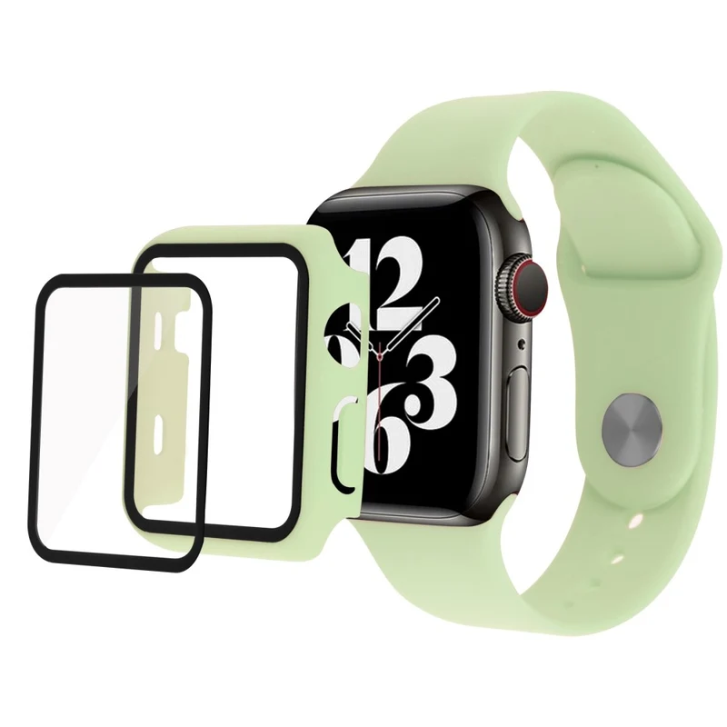 Apple Watch Series 7 41mm Silikon / TPU Hülle mit armband und Gehärtetes Glas
