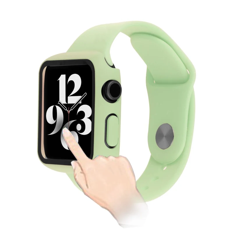 Apple Watch Series 7 41mm Silikon / TPU Hülle mit armband und Gehärtetes Glas