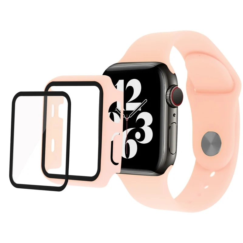 Apple Watch Series 7 41mm Silikon / TPU Hülle mit armband und Gehärtetes Glas