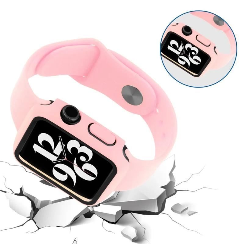 Apple Watch Series 7 41mm Silikon / TPU Hülle mit armband und Gehärtetes Glas