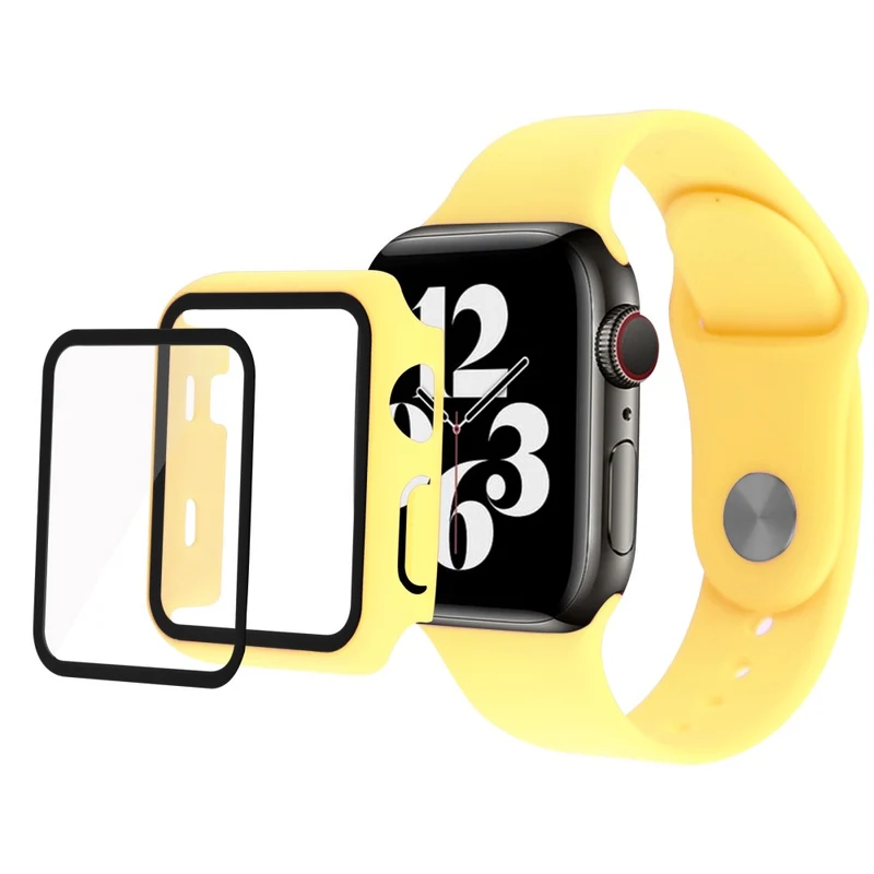 Apple Watch Series 7 41mm Silikon / TPU Hülle mit armband und Gehärtetes Glas