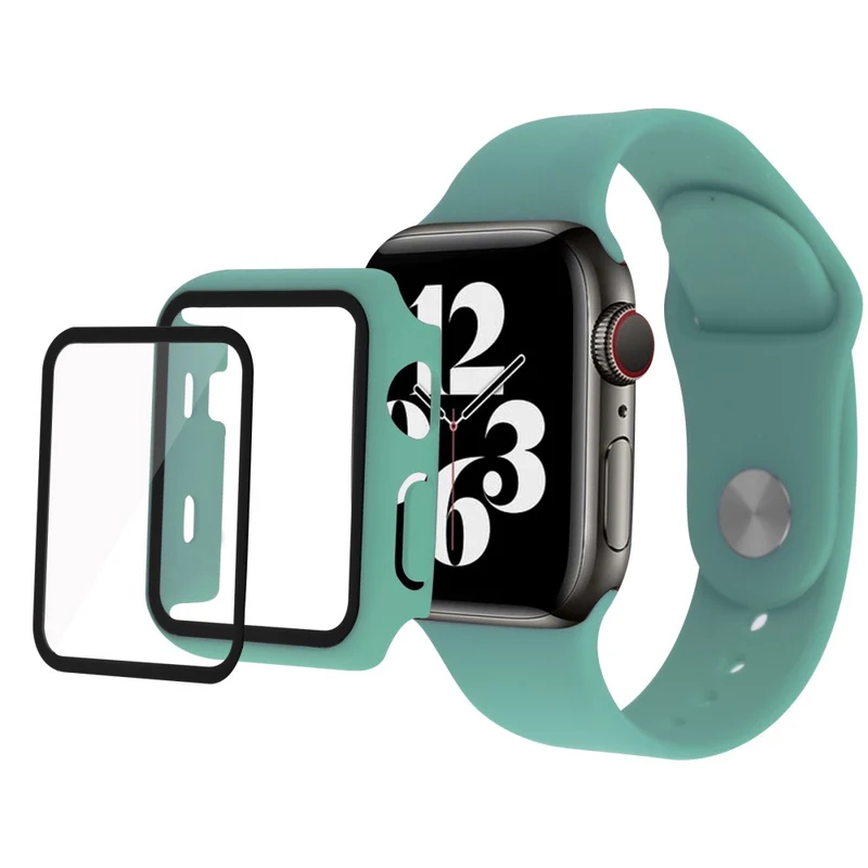 Apple Watch Series 7 41mm Silikon / TPU Hülle mit armband und Gehärtetes Glas