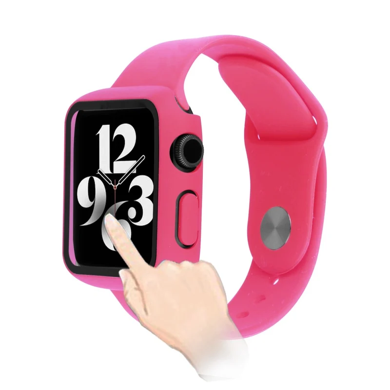 Apple Watch Series 7 41mm Silikon / TPU Hülle mit armband und Gehärtetes Glas