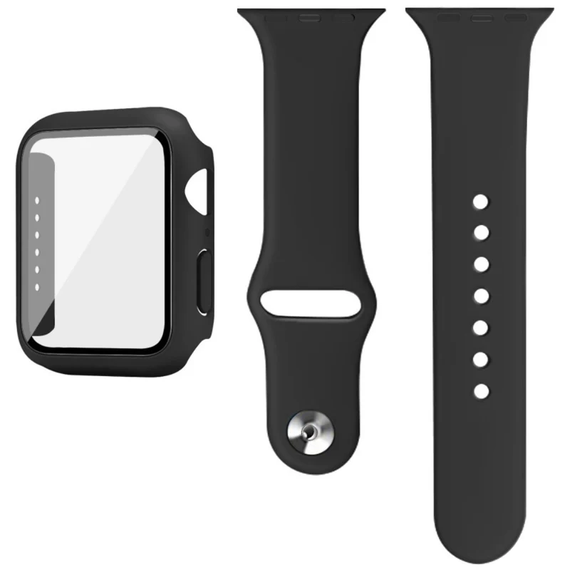 Apple Smartwatch Silikon / TPU Hülle mit armband und Gehärtetes Glas