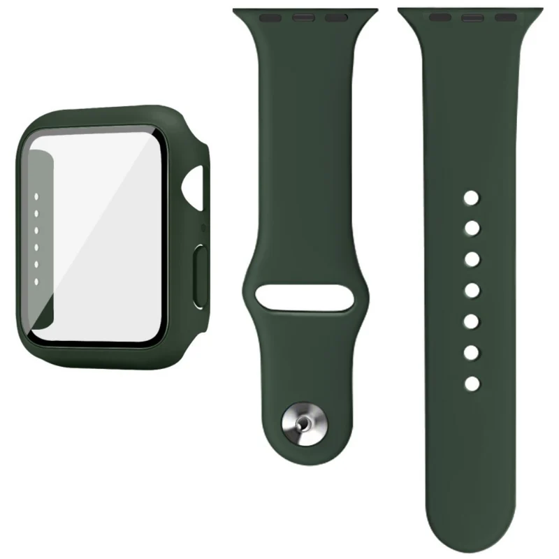 Apple Smartwatch Silikon / TPU Hülle mit armband und Gehärtetes Glas