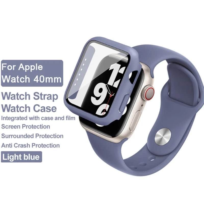 Apple Smartwatch Silikon / TPU Hülle mit armband und Gehärtetes Glas