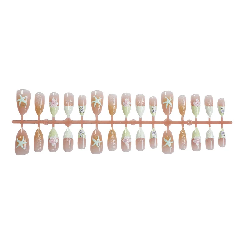 Dekoratives strandthemen Press-On Nagelset