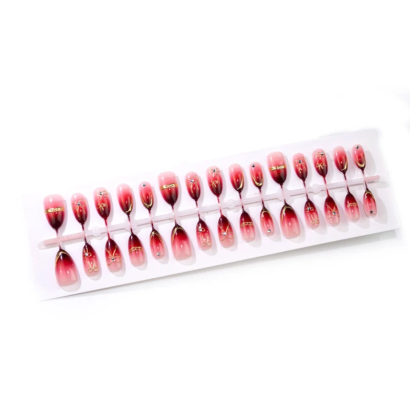 Künstlerische Gradient Stiletto Press-On Nagelset