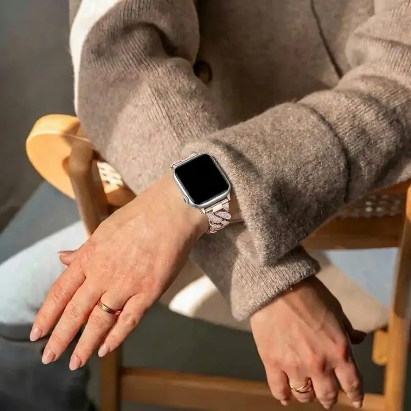 Bandz Apple Watch Chain Diamond Armband (Roségold)