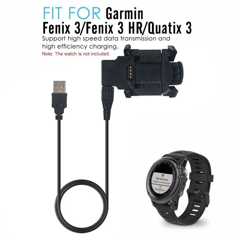 1m Plastik Garmin Quatix 3 / Garmin Fenix 3 USB Ladekabel