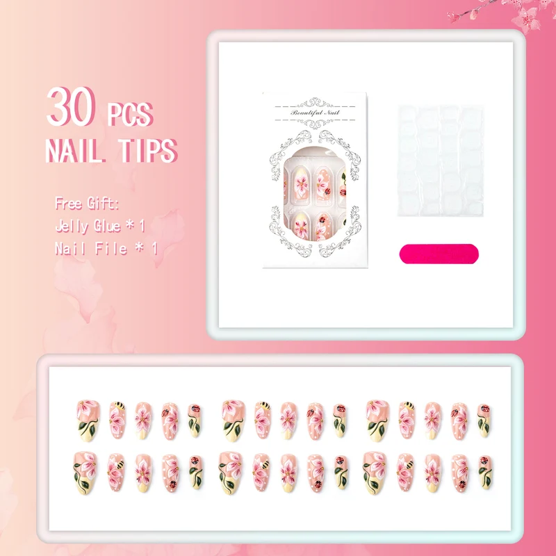 Künstlerisches Floral Nagelkunst Set