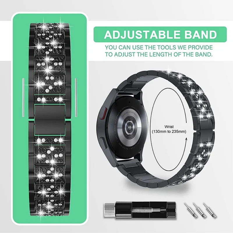Schön Universell Metall und Strass armband