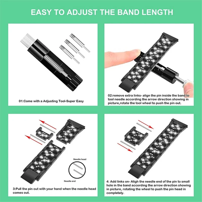 Schön Universell Metall und Strass armband