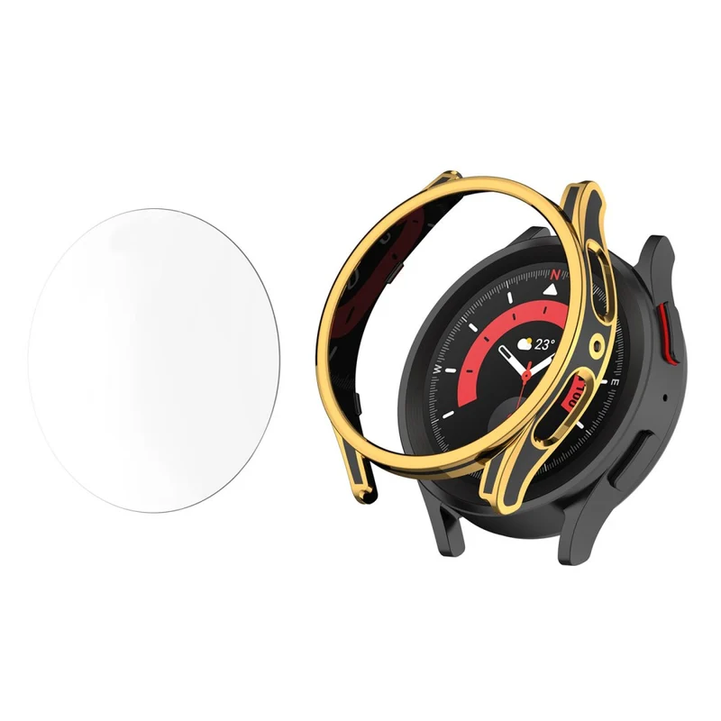Samsung Galaxy Watch 5 (44mm) Plastik Hülle mit Gehärtetes Glas