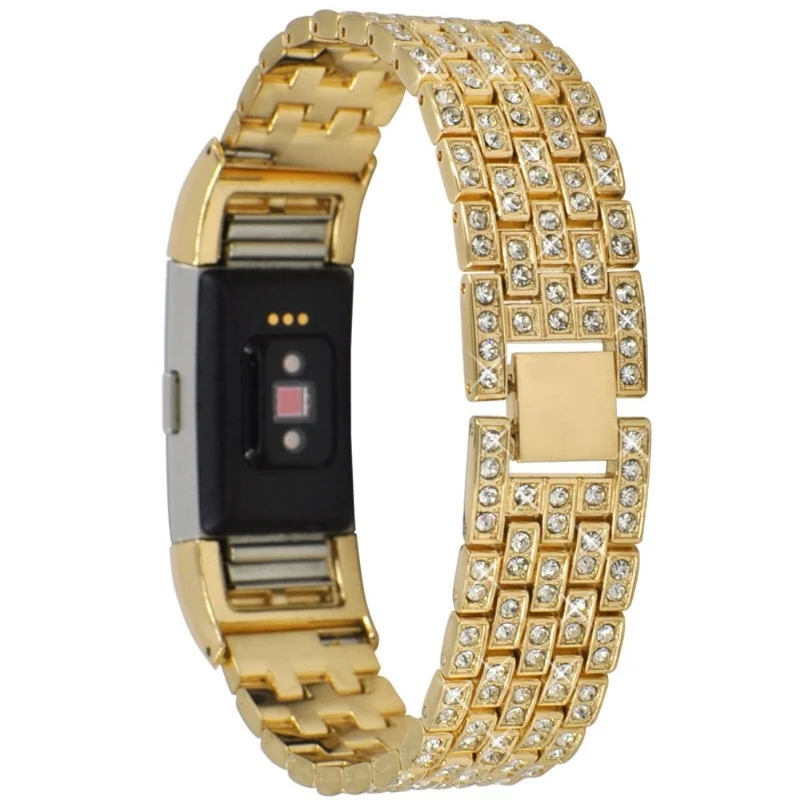 Auffallend süß Fitbit Charge 2 Metall und Strass armband