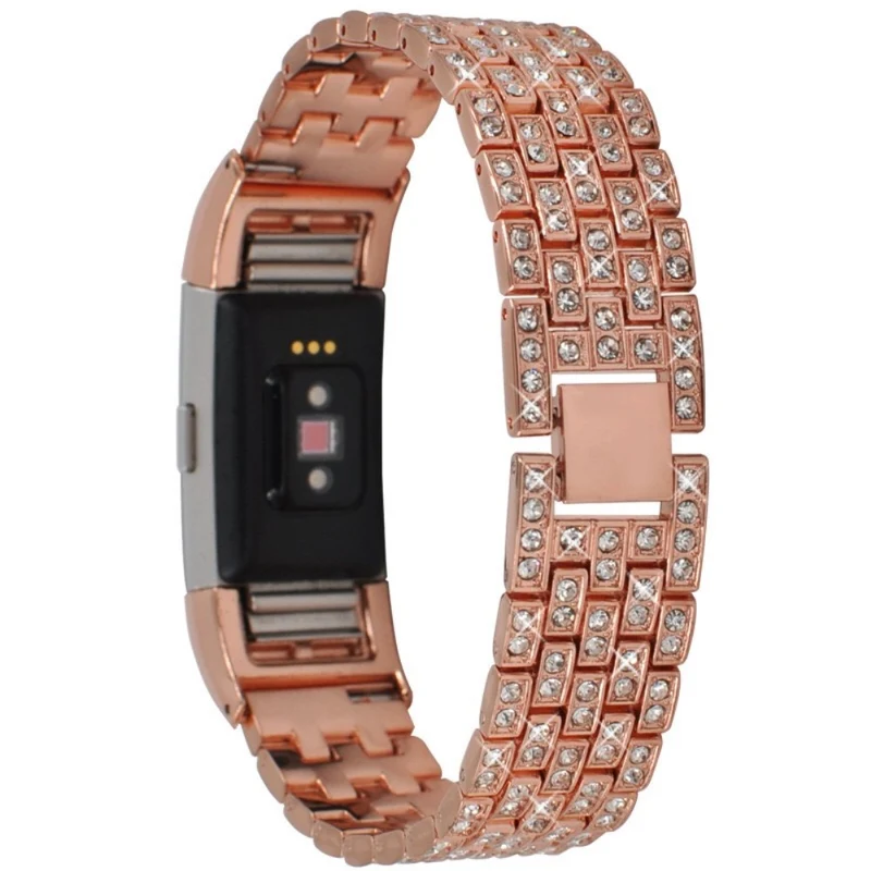 Auffallend süß Fitbit Charge 2 Metall und Strass armband