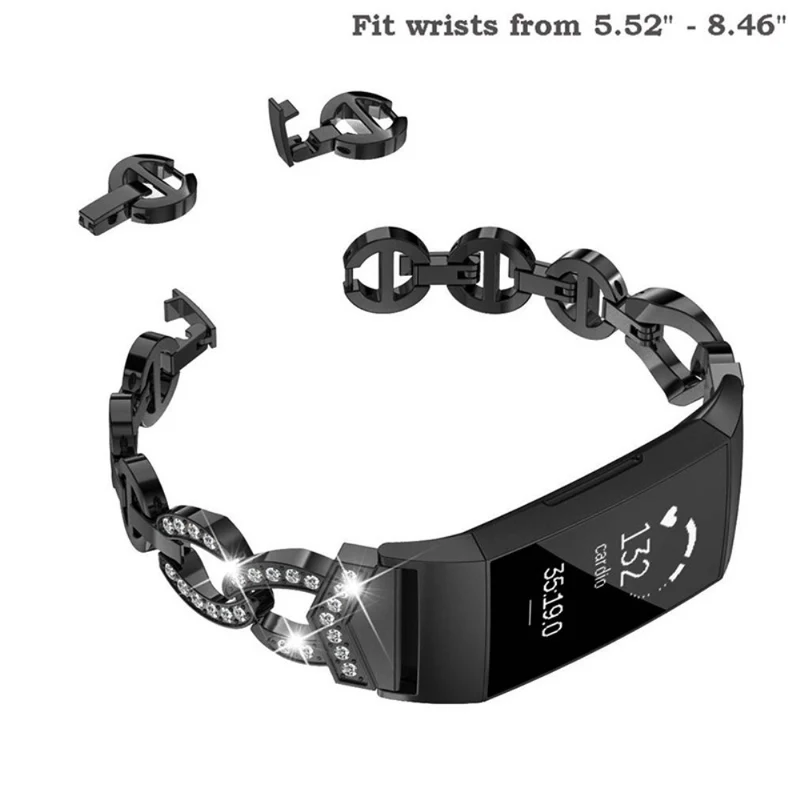 Fitbit Charge 4 / Fitbit Charge 3 Metall und Strass armband