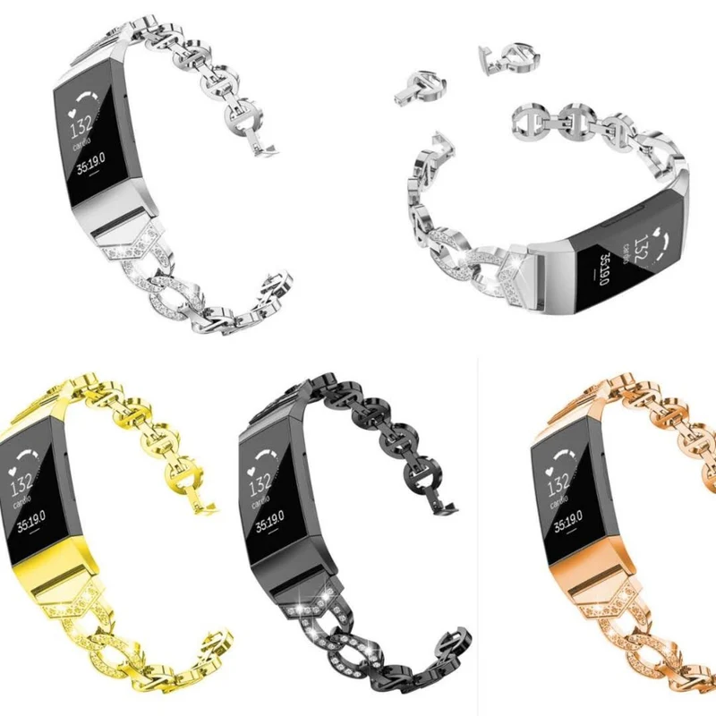 Fitbit Charge 4 / Fitbit Charge 3 Metall und Strass armband