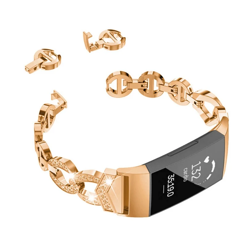 Fitbit Charge 4 / Fitbit Charge 3 Metall und Strass armband