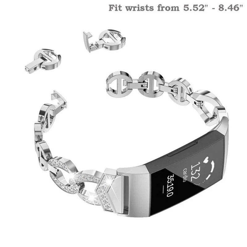 Fitbit Charge 4 / Fitbit Charge 3 Metall und Strass armband