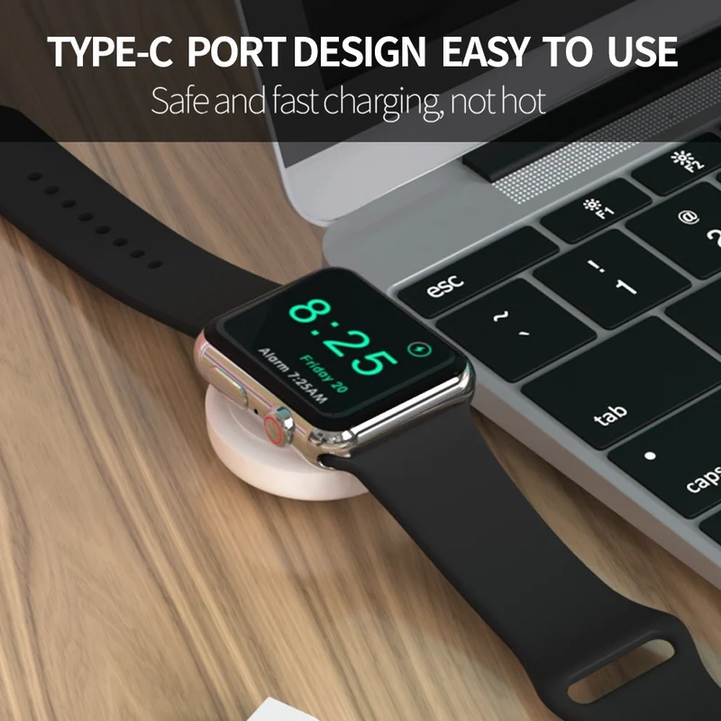 Plastik Apple Watch Series 7 41mm Drahtlos Type-C Ladestation