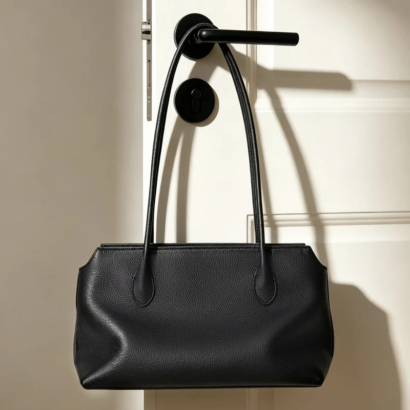 Slim rechteckige genoppte Tasche mit verlängerten Schultergurten