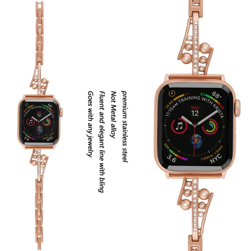 Sehr haltbar Universell Apple Metall und Strass armband