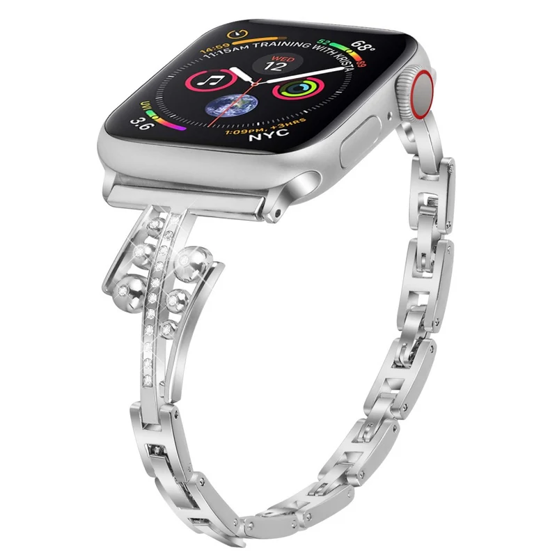 Sehr haltbar Universell Apple Metall und Strass armband