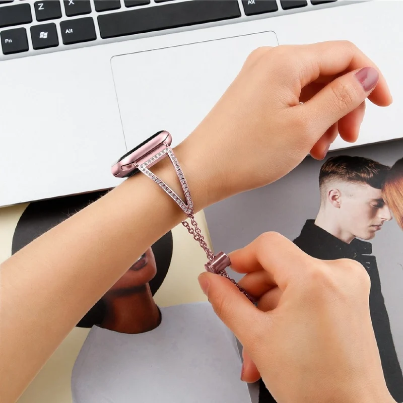 Unglaublich süß Universell Apple Metall und Strass armband