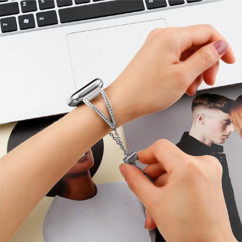 Absolut süß Universell Apple Metall und Strass armband