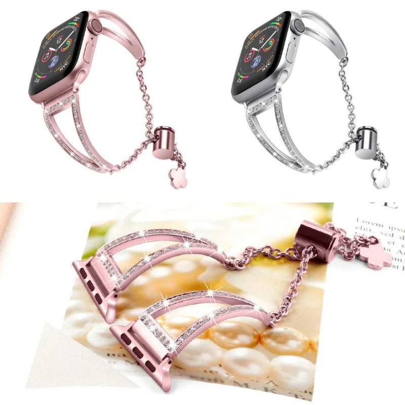 Absolut süß Universell Apple Metall und Strass armband