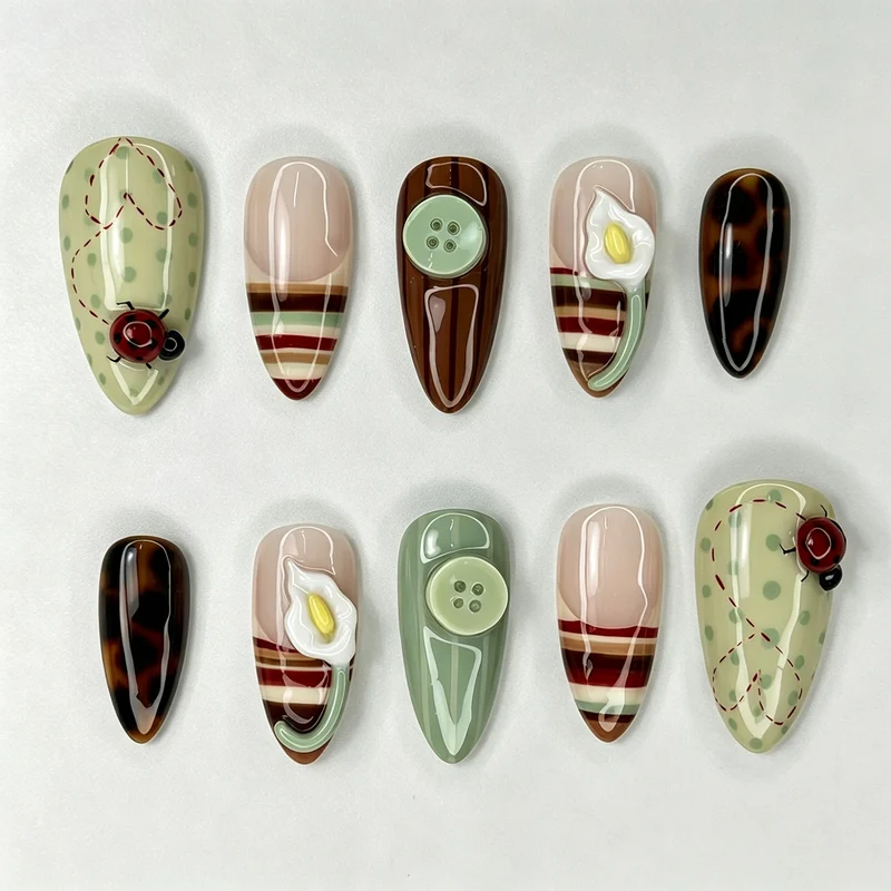 Künstlerisches manuelles Press-On-Nagelkunst-Set 1790738458