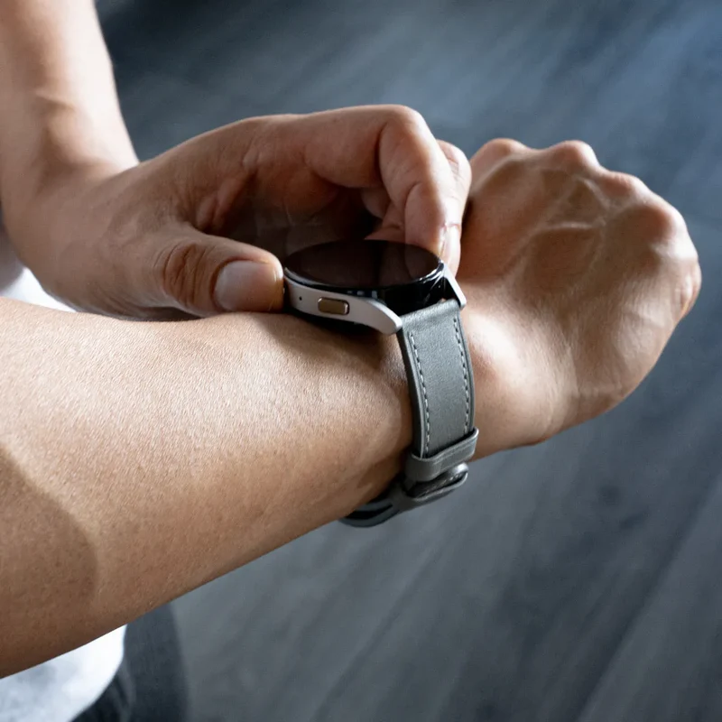 Oppo Watch S Modernes Lederarmband (Grau)