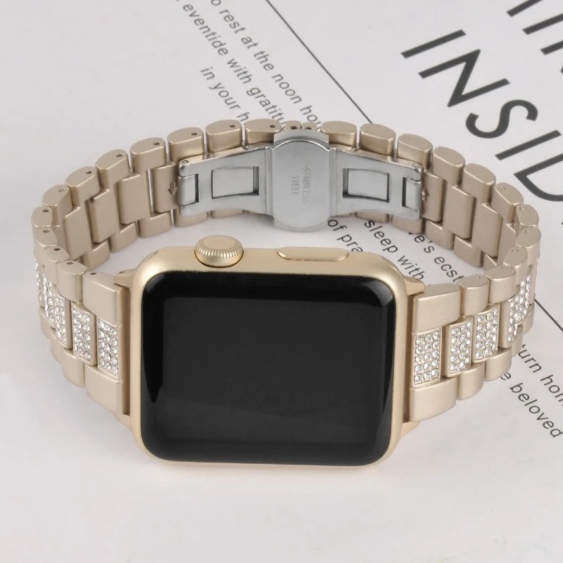 Unglaublich cool Universell Apple Metall und Strass armband