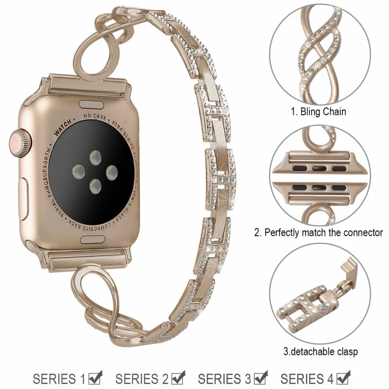 Super stark Universell Apple Metall und Strass armband