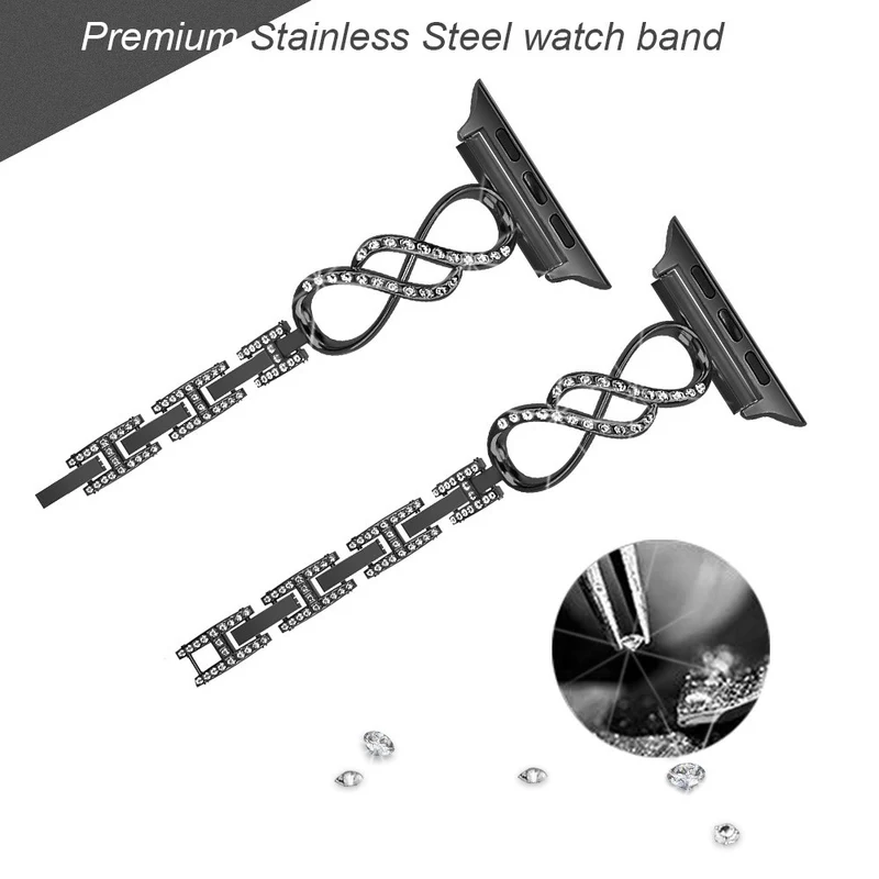 Super stark Universell Apple Metall und Strass armband