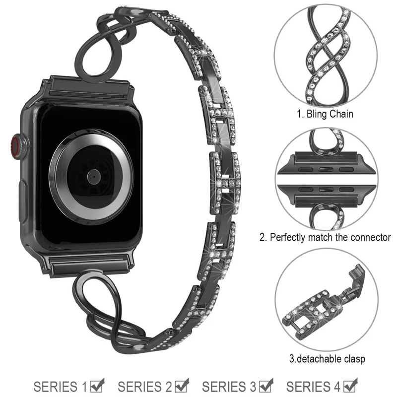 Super stark Universell Apple Metall und Strass armband