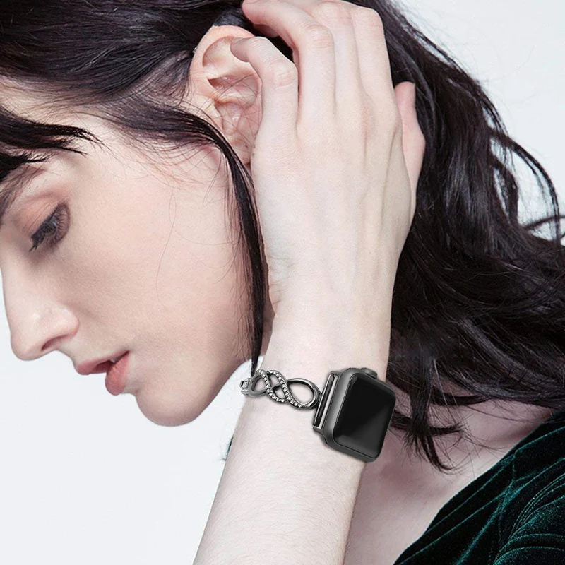 Super stark Universell Apple Metall und Strass armband