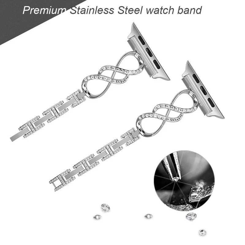 Super stark Universell Apple Metall und Strass armband