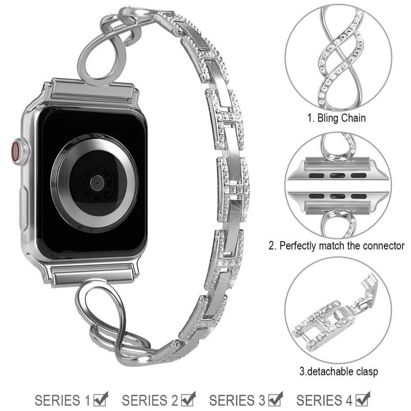 Super stark Universell Apple Metall und Strass armband