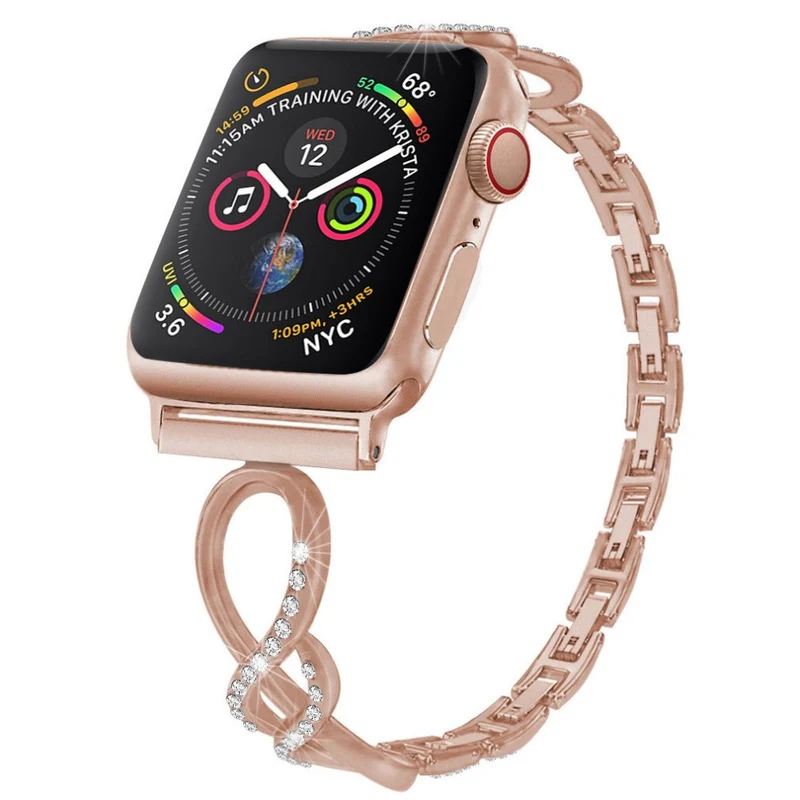 Auffallend süß Universell Apple Metall und Strass armband